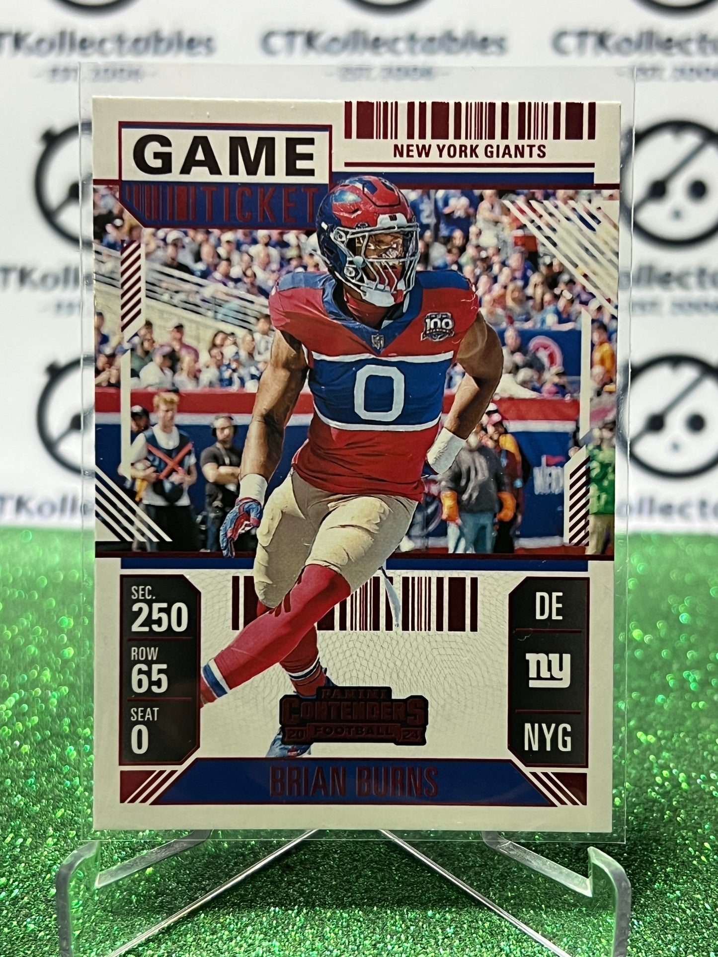 2024 PANINI CONTENDERS BRIAN BURNS # 74 RED NEW YORK GIANTS NFL GRIDIRON CARD