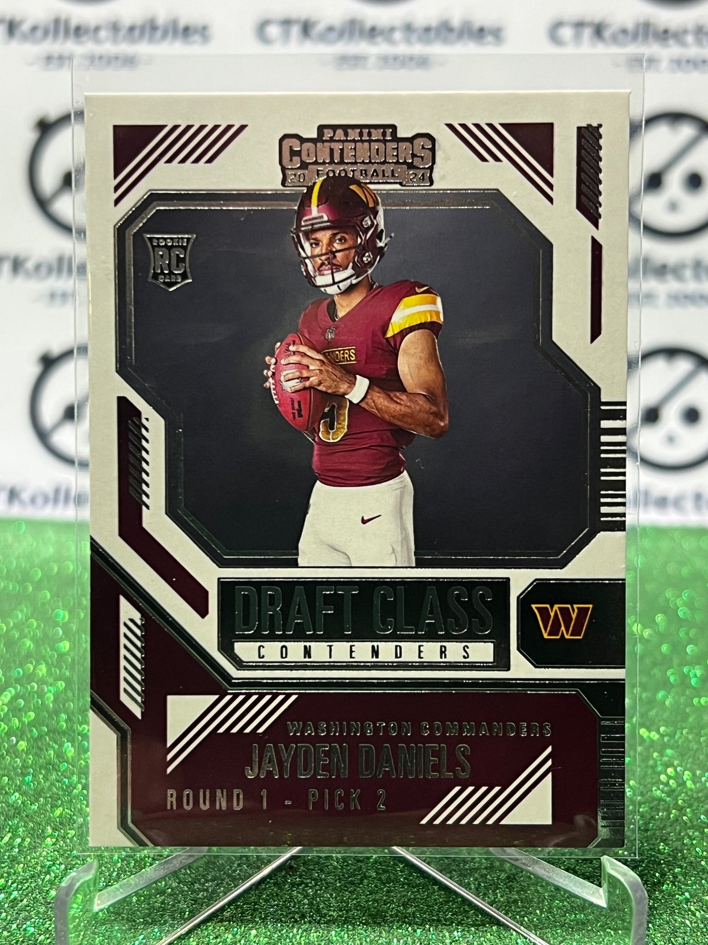 2024 PANINI CONTENDERS JAYDEN DANIELS # 2 RC DRAFT CLASS WASHINGTON COMMANDERS NFL GRIDIRON CARD