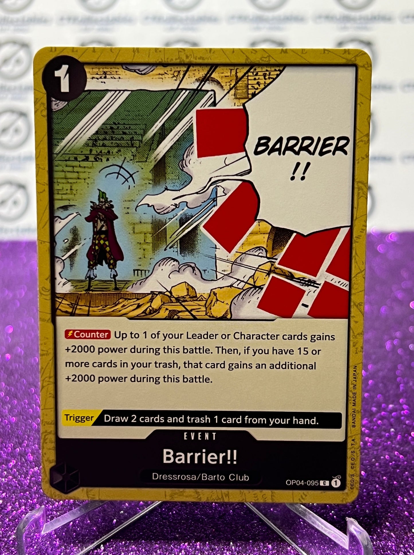 ONE PIECE BARRIER!! # OP04-095  KINGDOMS OF INTRIGUE COMMON CARD 2023