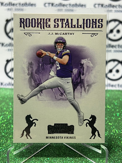 2024 PANINI CONTENDERS J.J. McCARTHY # 9 ROOKIE STALLIONS MINNESOTA VIKINGS NFL GRIDIRON CARD