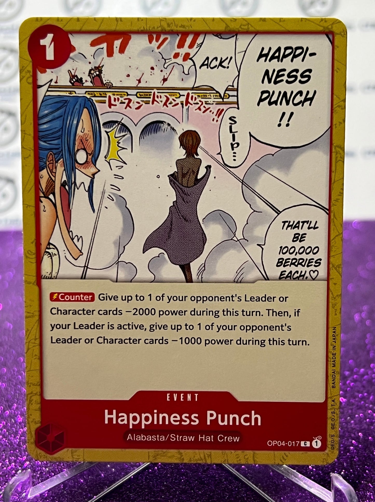 ONE PIECE HAPPINESS PUNCH # OP04-017 KINGDOMS OF INTRIGUE COMMON CARD 2023