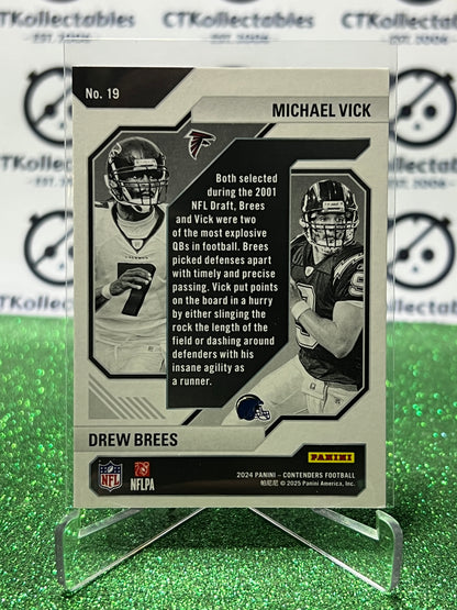 2024 PANINI CONTENDERS MICHAEL VICK FALCONS/ DREW BREES CHARGERS # 19 DRAFT CLASS NFL GRIDIRON CARD
