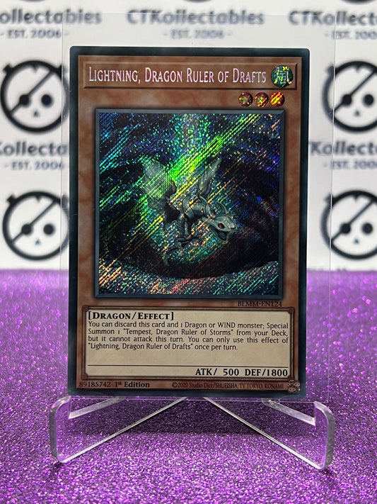 YU-GI-OH! BATTLES OF LEGEND MONSTER MAYHEM LIGHTNING, DRAGON RULER OF DRAFTS # BLMM-EN124 1ST EDITION CARD