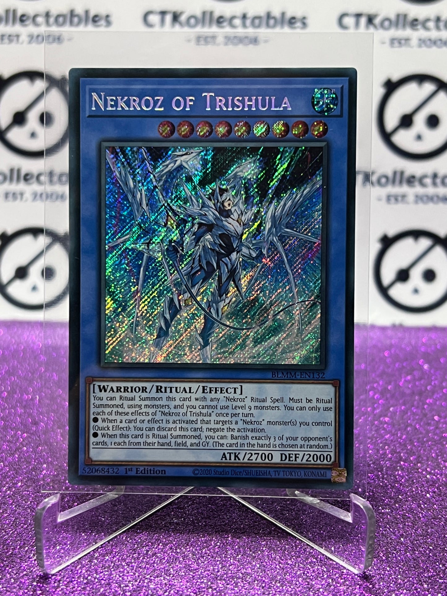 YU-GI-OH! BATTLES OF LEGEND MONSTER MAYHEM NEKROZ OF TRISHULA # BLMM-EN132 1ST EDITION CARD