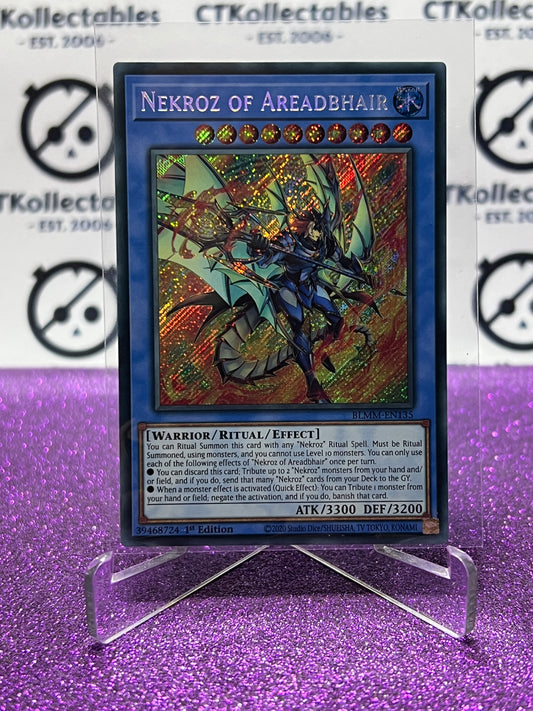 YU-GI-OH! BATTLES OF LEGEND MONSTER MAYHEM NEKROZ OF AREADBHAIR # BLMM-EN135 1ST EDITION CARD