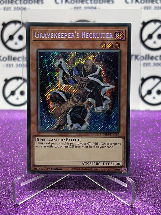 YU-GI-OH! BATTLES OF LEGEND MONSTER MAYHEM GRAVEKEEPER'S RECRUITER # BLMM-EN110 1ST EDITION CARD