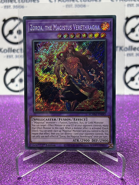 YU-GI-OH! BATTLES OF LEGEND MONSTER MAYHEM ZOROA, THE MAGISTUS VERETHRAGNA # BLMM-EN045 1ST EDITION CARD
