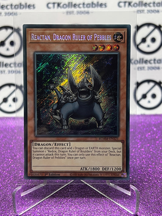 YU-GI-OH! BATTLES OF LEGEND MONSTER MAYHEM REACTAN, DRAGON RULER OF PEBBLES # BLMM-EN121 1ST EDITION CARD