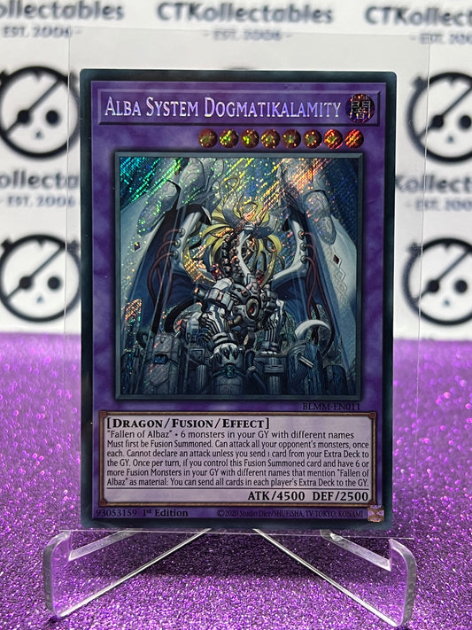 YU-GI-OH! BATTLES OF LEGEND MONSTER MAYHEM ALBASYSTEM DOGMATKALAMITY # BLMM-EN011  1ST EDITION CARD