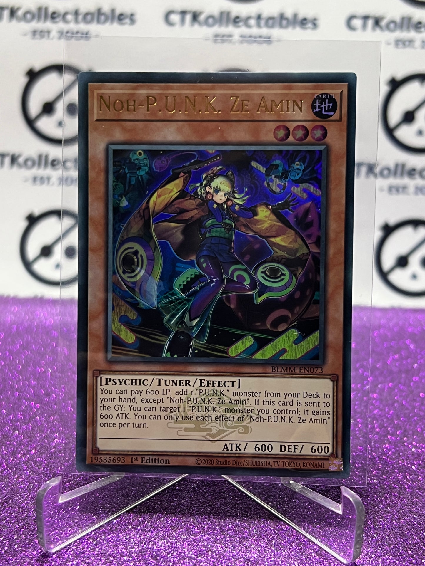 YU-GI-OH! BATTLES OF LEGEND MONSTER MAYHEM NOH-P.U.N.K. ZE AMIN # BLMM-EN073 ULTRA RARE 1ST EDITION CARD