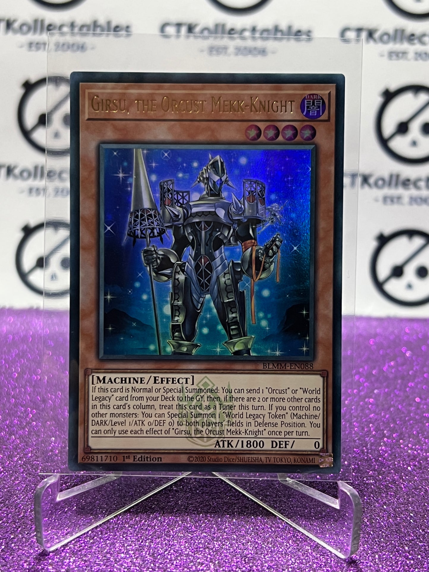 YU-GI-OH! BATTLES OF LEGEND MONSTER MAYHEM GIRSU,THE ORCUST MEKK-KNIGHT # BLMM-EN088 ULTRA RARE 1ST EDITION CARD