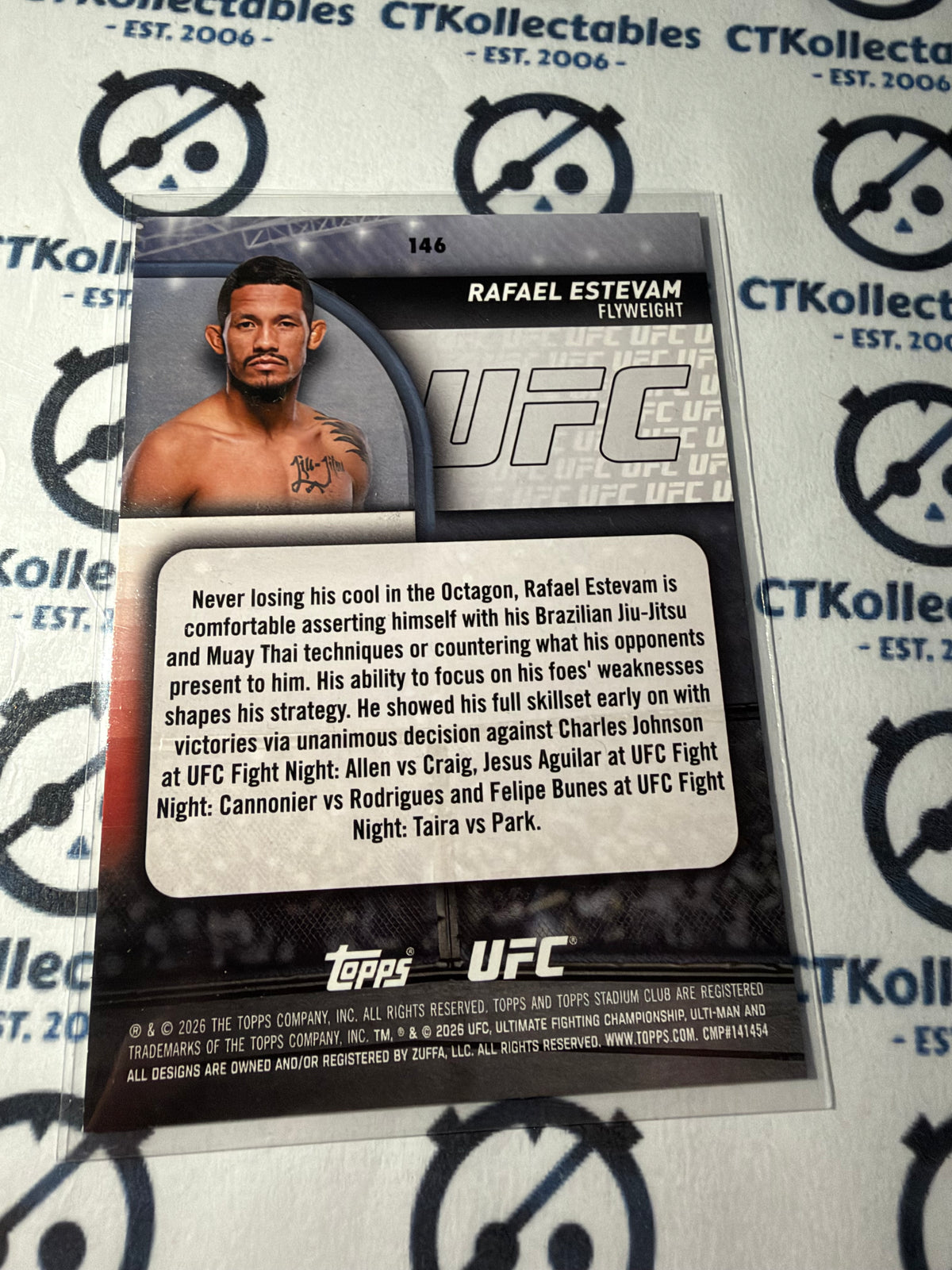 2026 UFC Stadium Club Rafeal Estevam Rookie Card #146