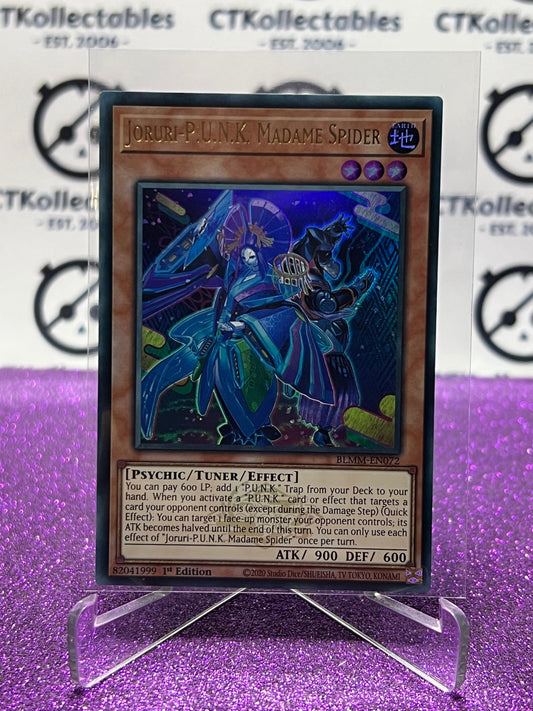 YU-GI-OH! BATTLES OF LEGEND MONSTER MAYHEM JORURI- P.U.N.K. MADAME SPIDER # BLMM-EN072 ULTRA RARE 1ST EDITION CARD