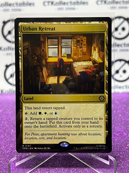2025 MAGIC THE GATHERING SPIDER-MAN URBAN RETREAT # R 0187 RARE NON-FOIL LAND CARD