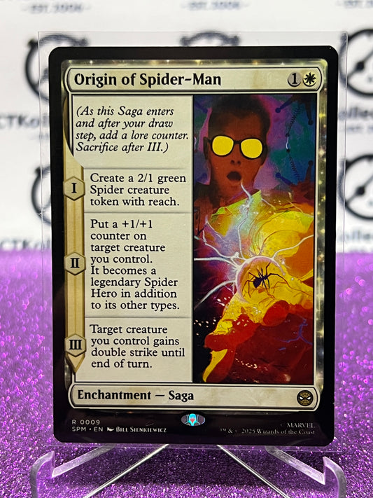 2025 MAGIC THE GATHERING SPIDER-MAN ORIGIN OF SPIDER-MAN # R 0009 RARE NON-FOIL ENCHANTMENT CARD