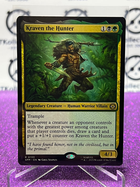 2025 MAGIC THE GATHERING SPIDER-MAN KRAVEN THE HUNTER # R 0133 RARE NON-FOIL LEGENDARY CREATURE CARD