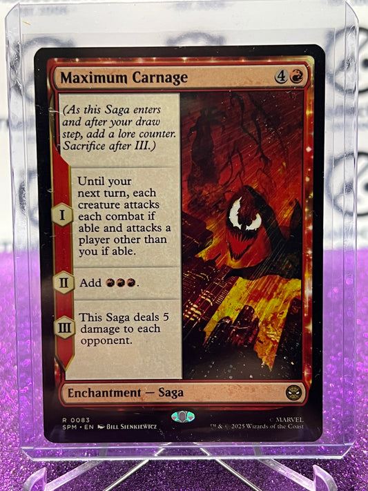 2025 MAGIC THE GATHERING SPIDER-MAN MAXIMUM CARNAGE # R 0083 RARE NON-FOIL ENCHANTMENT CARD