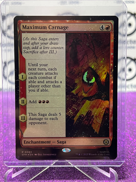 2025 MAGIC THE GATHERING SPIDER-MAN MAXIMUM CARNAGE # R 0083 RARE FOIL ENCHANTMENT CARD