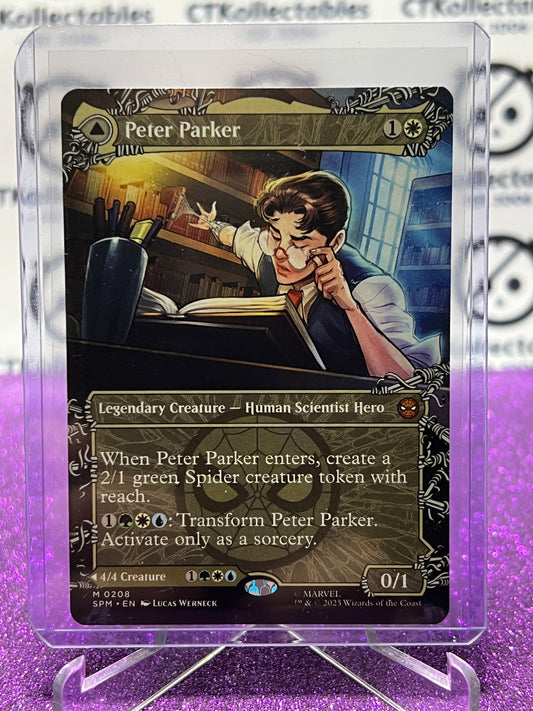 2025 MAGIC THE GATHERING SPIDER-MAN PETER PARKER # M 0208 MYSTIC NON-FOIL LEGENDARY CREATURE CARD