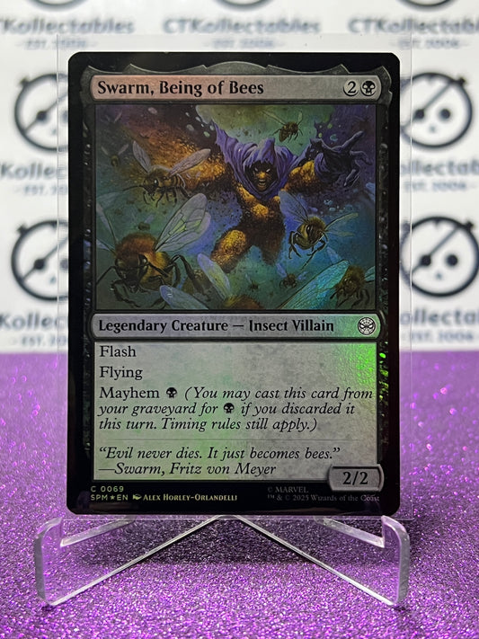 2025 MAGIC THE GATHERING SPIDER-MAN SWARM, BEING OF BEES # C 0069 COMMON FOIL LEGENDARY CREATURE CARD