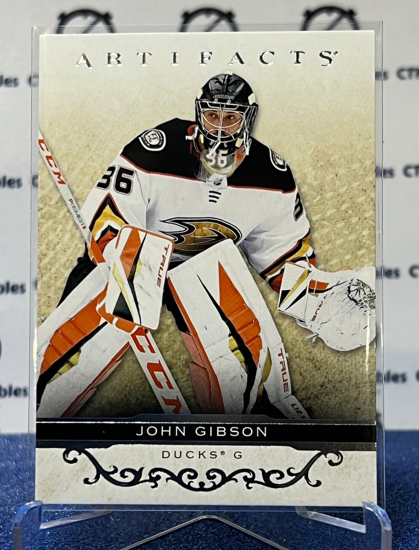 2021-22 UPPER DECK ARTIFACTS  JOHN GIBSON # 20 SILVER ANAHEIM DUCKS NHL HOCKEY CARD