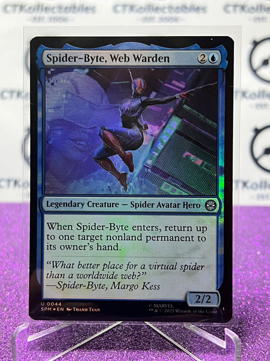 2025 MAGIC THE GATHERING SPIDER-MAN SPIDER-BYTE, WEB WARDEN # U 0044 UNCOMMON FOIL LEGENDARY CREATURE CARD