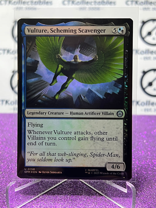 2025 MAGIC THE GATHERING SPIDER-MAN VULTURE, SCHEMING SCAVENGER # U 0158 UNCOMMON FOIL LEGENDARY CREATURE CARD