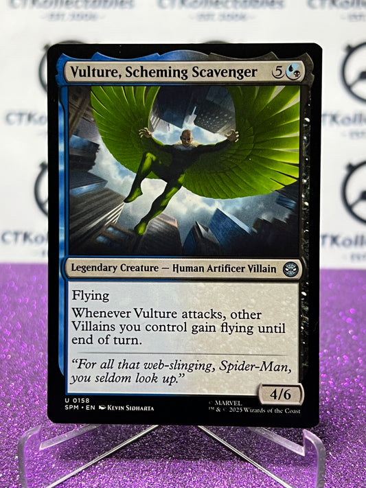 2025 MAGIC THE GATHERING SPIDER-MAN VULTURE, SCHEMING SCAVENGER # U 0158 UNCOMMON NON-FOIL LEGENDARY CREATURE CARD