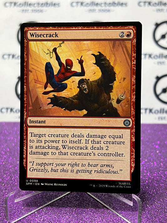 2025 MAGIC THE GATHERING SPIDER-MAN WISECRACK # U 0098 UNCOMMON NON-FOIL INSTANT CARD