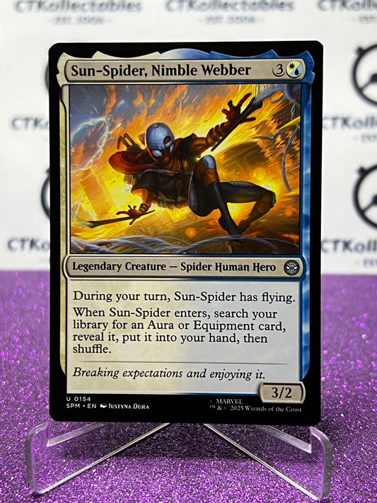 2025 MAGIC THE GATHERING SPIDER-MAN SUN-SPIDER, NIMBLE WEBBER # U 0154 UNCOMMON NON-FOIL LEGENDARY CREATURE CARD