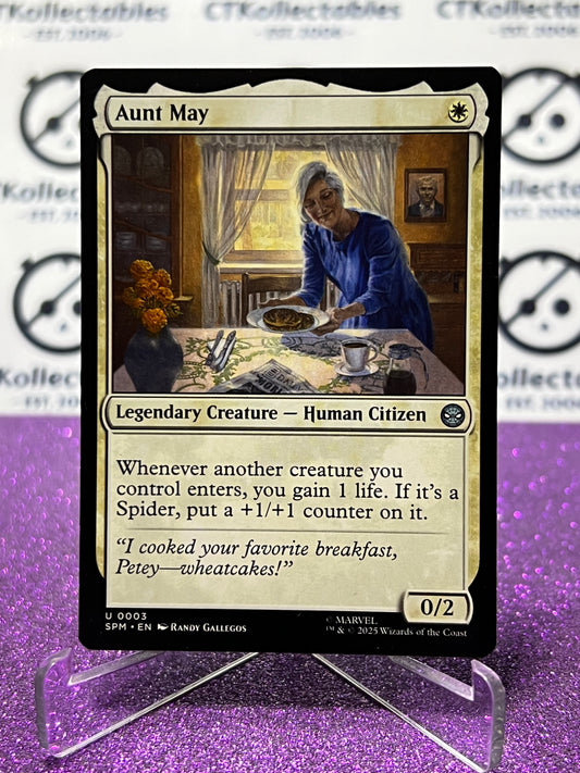 2025 MAGIC THE GATHERING SPIDER-MAN AUNT MAY # U 0003 UNCOMMON NON-FOIL LEGENDARY CREATURE CARD