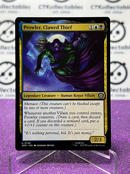 2025 MAGIC THE GATHERING SPIDER-MAN PROWLER,CLAWED THIEF # U 0138 UNCOMMON NON-FOIL LEGENDARY CREATURE CARD