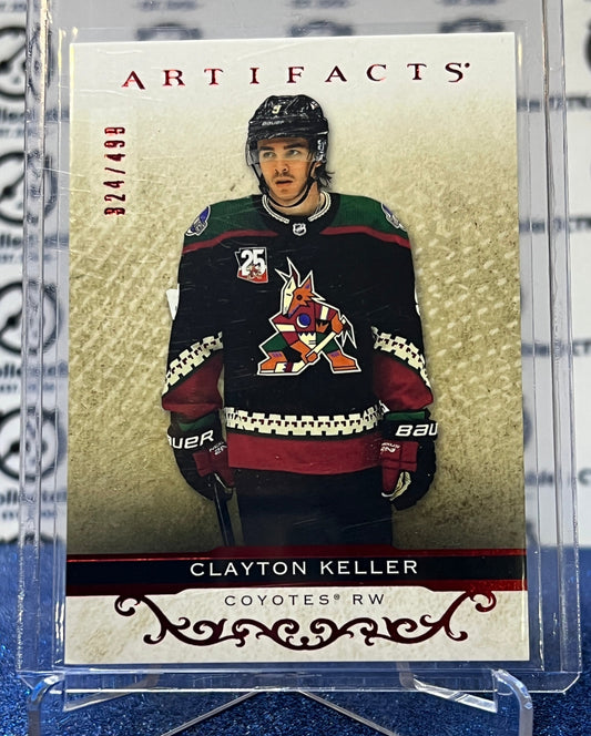 2021-22 UPPER DECK ARTIFACTS CLAYTON KELLER # 88 RUBY /499 ARIZONA COYOTES NHL HOCKEY CARD