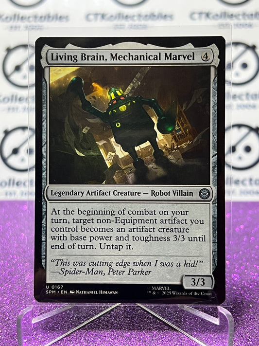 2025 MAGIC THE GATHERING SPIDER-MAN LIVING BRAIN, MECHANICAL MARVEL # U 0167 UNCOMMON NON-FOIL LEGENDARY ARTIFACT CARD