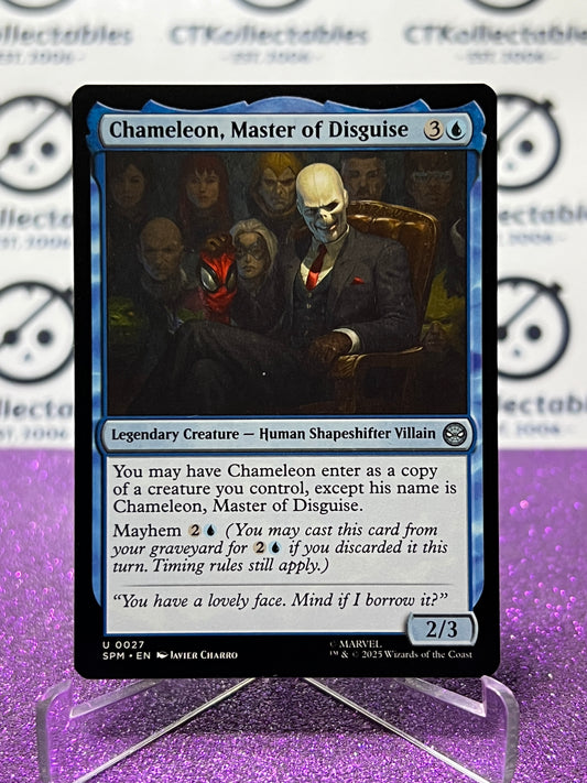 2025 MAGIC THE GATHERING SPIDER-MAN CHAMELEON, MASTER OF DISGUISE # U 0027 UNCOMMON NON-FOIL LEGENDARY CREATURE CARD