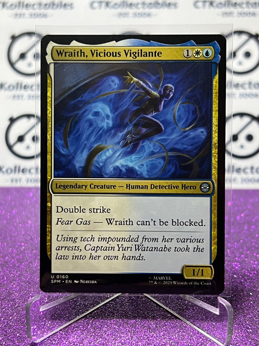 2025 MAGIC THE GATHERING SPIDER-MAN WRAITH, VICIOUS VIGILANTE # U 0160 UNCOMMON NON-FOIL LEGENDARY CREATURE CARD