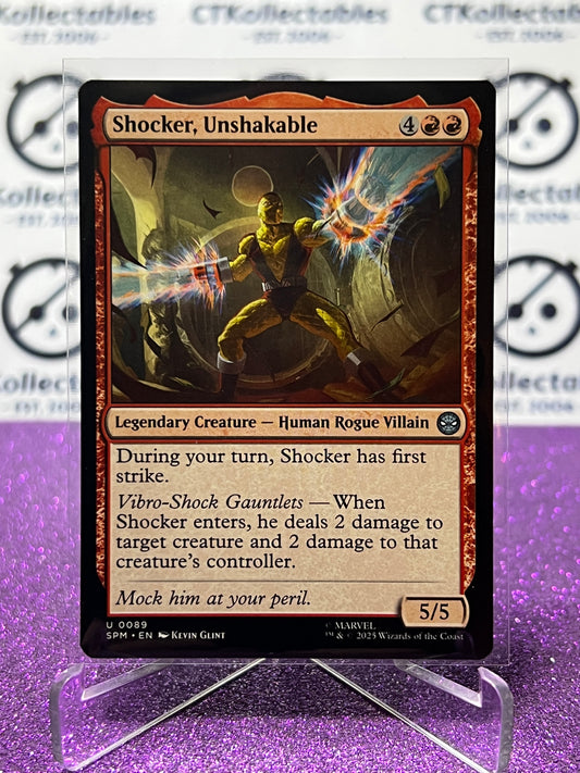2025 MAGIC THE GATHERING SPIDER-MAN SHOCKER, UNSHAKABLE # U 0089 UNCOMMON NON-FOIL LEGENDARY CREATURE CARD