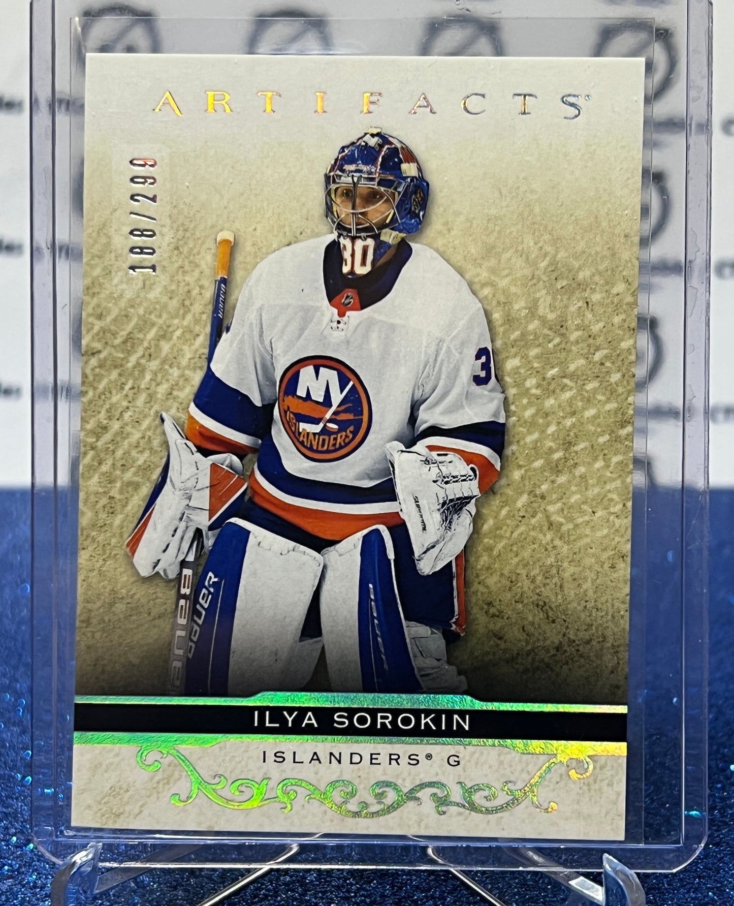 2021-22 UPPER DECK ARTIFACTS ILYA SOROKIN # 34 SILVER ROOKIE 188/299  NEW YORK ISLANDERS HOCKEY CARD