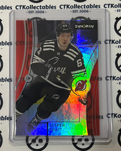 2021-22 UPPER DECK SYNERGY JESPER BRATT # 36  CODE JERSEY DEVILS  NHL HOCKEY TRADING CARD
