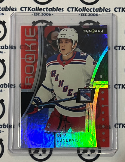 2021-22 UPPER DECK SYNERGY NILS LUNDKVIST # 117 ROOKIE CODE NEW YORK RANGERS  NHL HOCKEY CARD