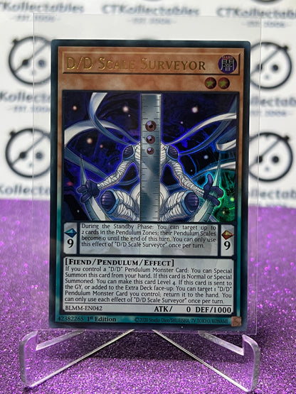 YU-GI-OH! BATTLES OF LEGEND MONSTER MAYHEM D/D SCALE SURVEYOR # BLMM-EN042 1ST EDITION CARD