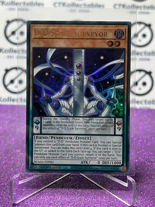 YU-GI-OH! BATTLES OF LEGEND MONSTER MAYHEM D/D SCALE SURVEYOR # BLMM-EN042 1ST EDITION CARD