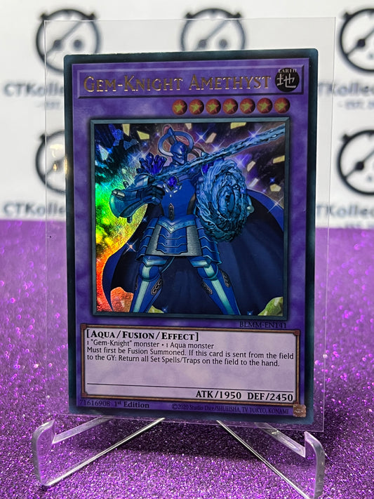 YU-GI-OH! BATTLES OF LEGEND MONSTER MAYHEM GEM-KNIGHT AMETHYST # BLMM-EN141  1ST EDITION CARD
