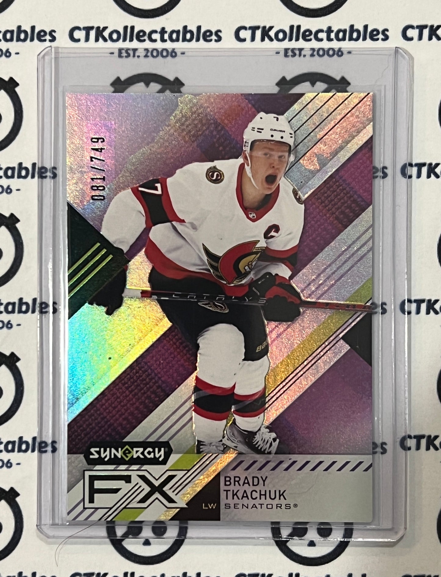 2021-22 UPPER DECK SYNERGY BRADY TKACHUK # FX-BT  /749 OTTAWA SENATORS HOCKEY CARD