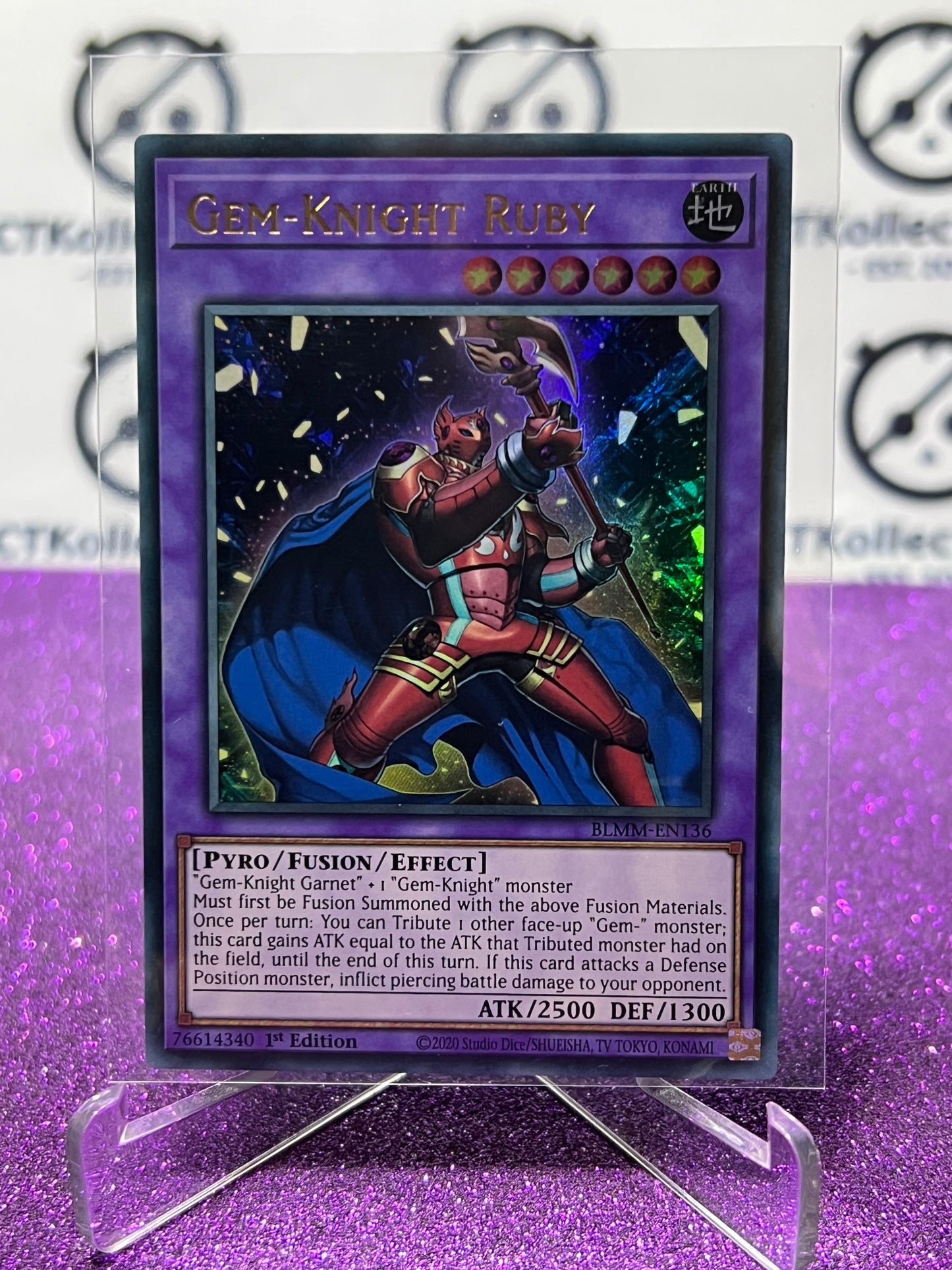 YU-GI-OH! BATTLES OF LEGEND MONSTER MAYHEM GEM-KNIGHT RUBY # BLMM-EN136  1ST EDITION CARD