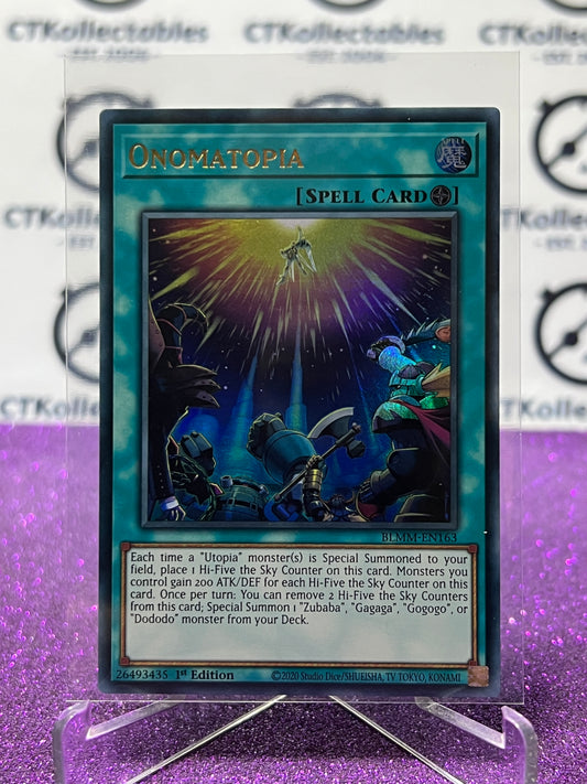 YU-GI-OH! BATTLES OF LEGEND MONSTER MAYHEM ONOMATOPIA # BLMM-EN163 1ST EDITION CARD