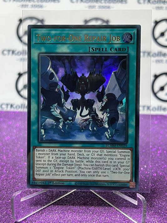 YU-GI-OH! BATTLES OF LEGEND MONSTER MAYHEM TWO-FOR-ONE REPAIR JOB # BLMM-EN029 1ST EDITION CARD