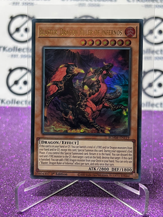 YU-GI-OH! BATTLES OF LEGEND MONSTER MAYHEM BLASTER, DRAGON RULER OF INFERNOS # BLMM-EN119  1ST EDITION CARD