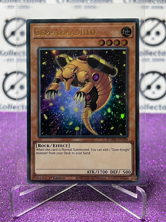 YU-GI-OH! BATTLES OF LEGEND MONSTER MAYHEM GEM-ARMADILLO # BLMM-EN108 1ST EDITION CARD