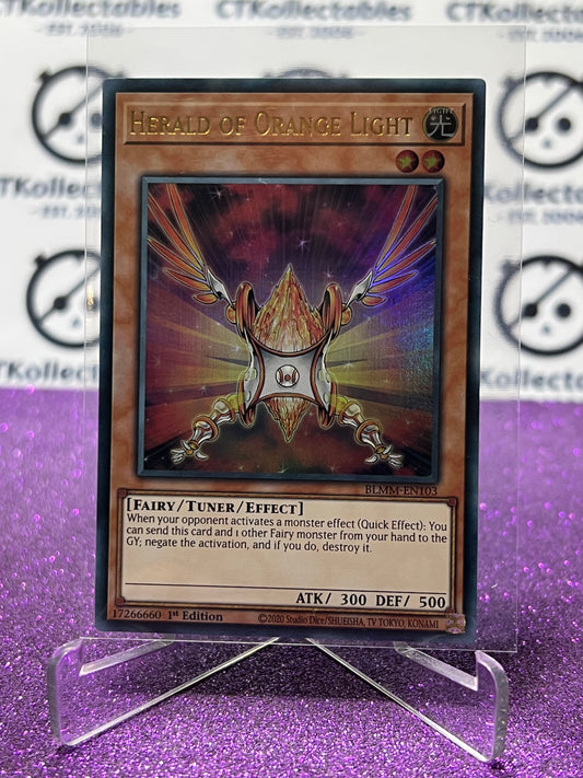 YU-GI-OH! BATTLES OF LEGEND MONSTER MAYHEM HERALD OF ORANGE LIGHT # BLMM-EN103 1ST EDITION CARD